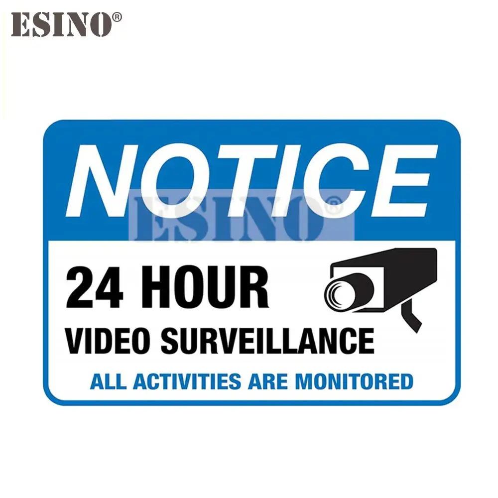 

Car Styling Warning Notice 24 Hour Video Surveillance All Activities Are Monitored PVC Waterproof Car Sticker Body Vinyl Decal