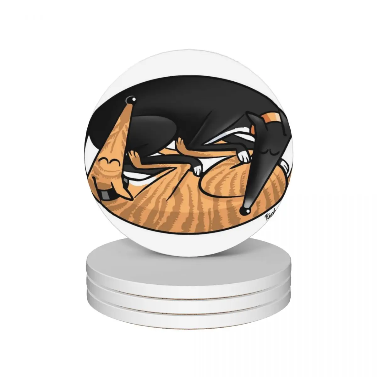 

Yin Yang Hounds: A Redbubble exclusive design Ceramic Coasters (Set of 4) Tea cups for coffee cups Coasters