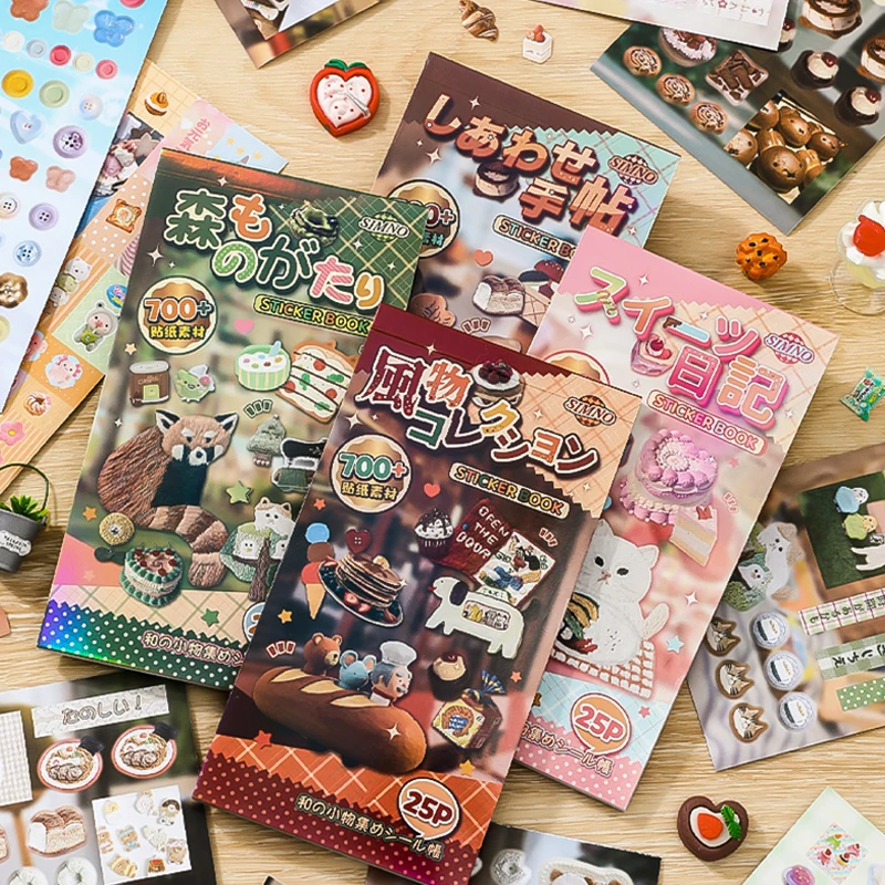 

Mr. Paper 4-Style Hiroyori Journal Sticker Book - Japanese Minimalist Supplies, Daily Collage Decor, Creative Stationery Series