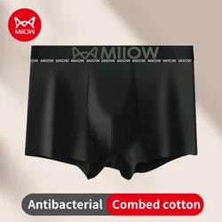 MiiOW Cotton Man Underwear Soft Skin-friendly Antibacterial Men's Panties Boxershorts Male Boxer Briefs Seamless Cuffs Men Boxer