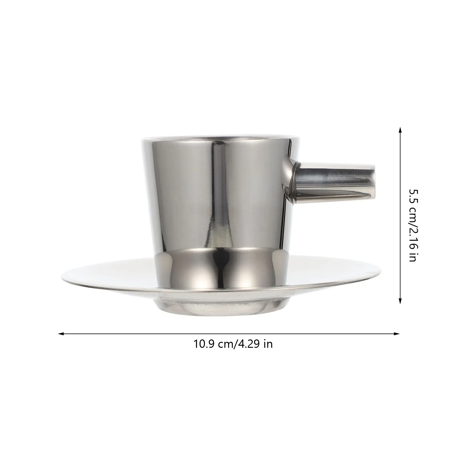 

1 set Coffee Saucer Set Premium Compact Tea Household Gift Milk Mug Ergonomic Design Stainless Water Cup Kit Professional