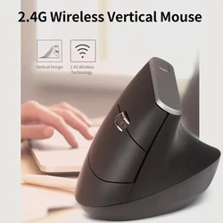 NEW Ergonomic Vertical Wireless Mouse 2.4 USB Gaming Mouse 1600 DPI Mice for Laptop Tablets Phones Macbooks PC Black