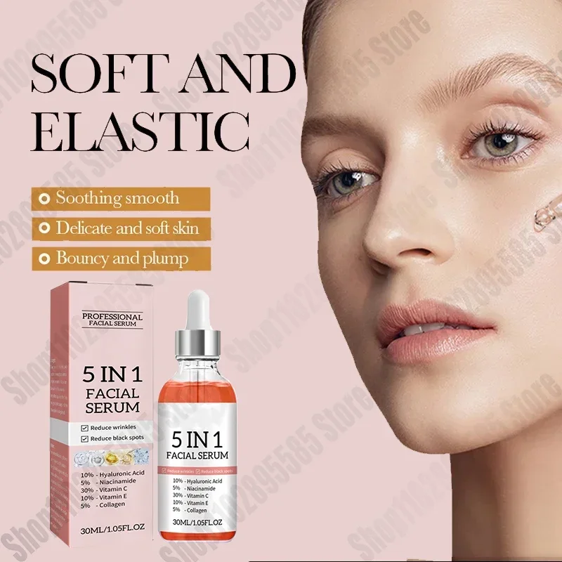 30ml เซรั่มคอลลาเจนต่อต้านริ้วรอย Anti Aging ฟื้นฟูใบหน้า Whitening Moisturizing Fade Fine Lines Face เครื่องสําอาง