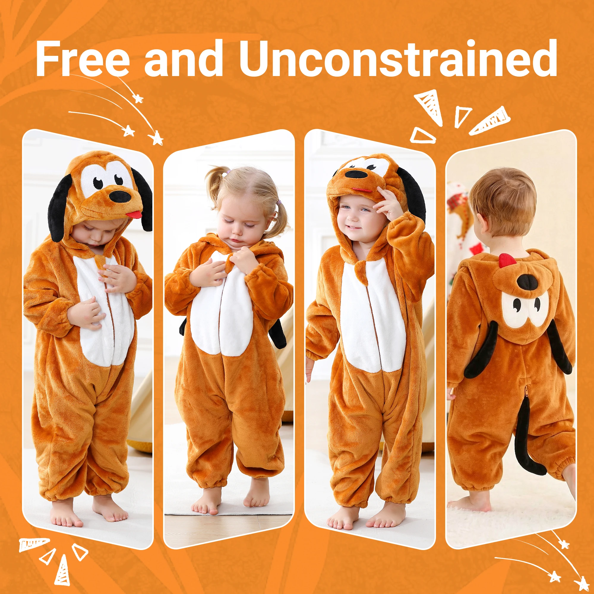 MICHLEY Halloween Cosplay Neugeborenes Baby Mädchen Kleidung Strampler Cartoon Giraffen Kostüm Jumpsuit Winter Warmer Einteiler Outfit für Jungen – Detail 4