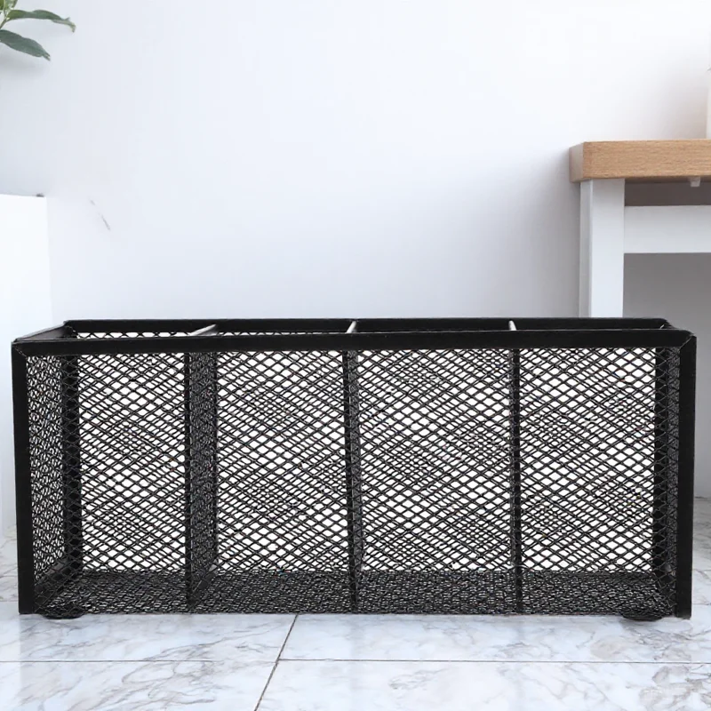 

Multifunctional Iron 4 Compartments Desk Organizer Storage Box For Home Office Bedroom Bathroom Stationery Holder