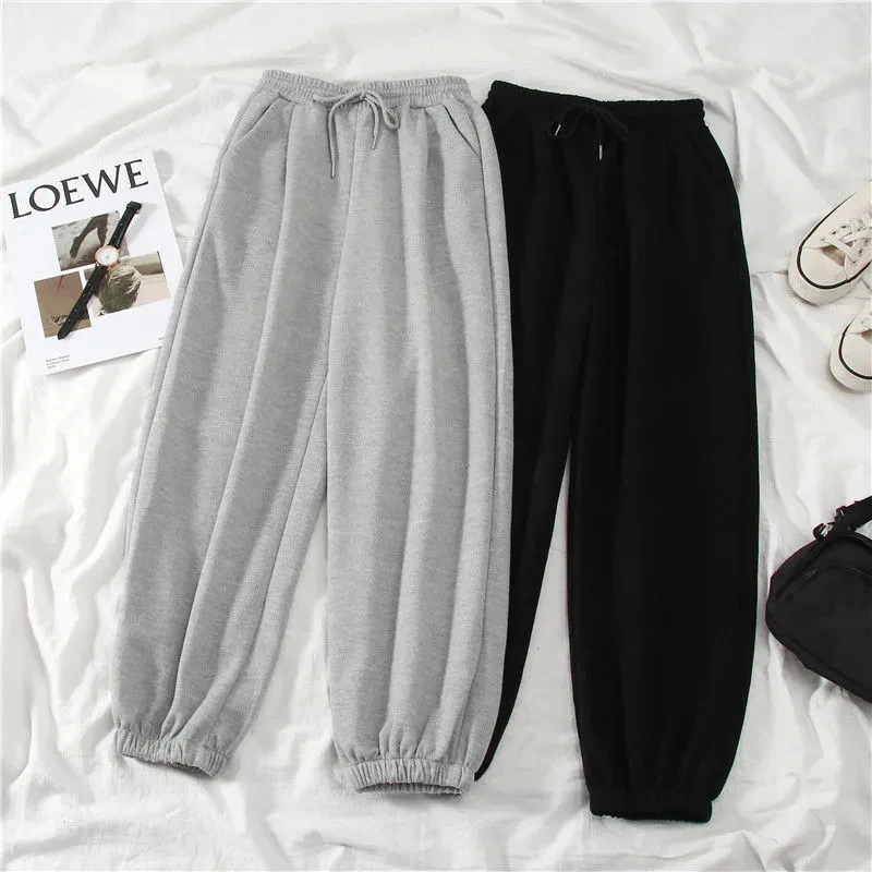 

Gray Women Sweatpants Autumn New Baggy Fashion Oversize Sports Ankle Pants Black Winter Thick Joggers Streetwear Trousers