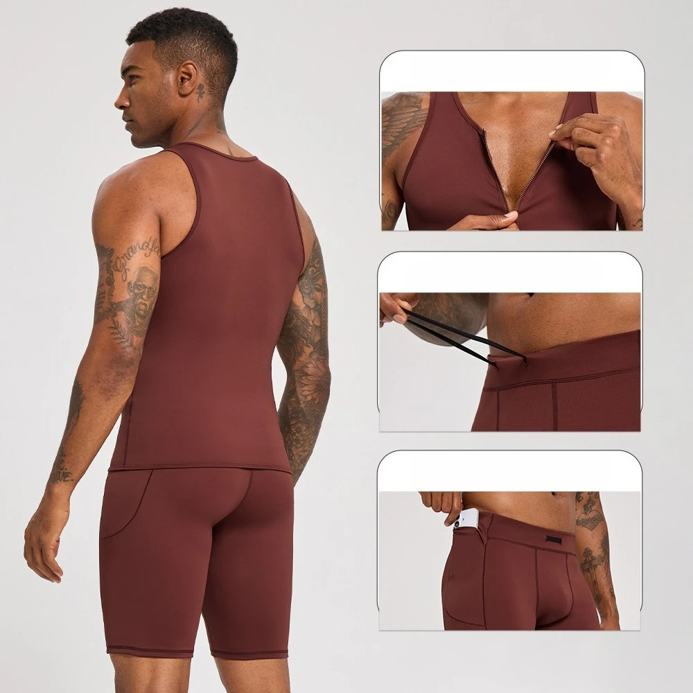 Fitness Sets Men's Sports Set Male Running Workout Tight Quick-drying Traing Gym Compression Shorts Suit Man 2pcs Set Sportswear