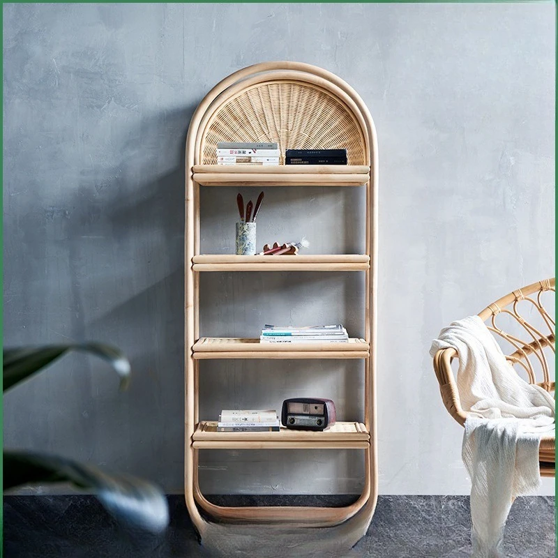 

Nordic minimalist full vine bookshelf shelf floor storage curved bookcase shelf sub-combination living room shelf