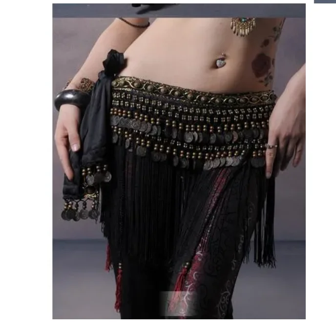1 pz/lotto donna danza del ventre Costume sciarpa dell'anca frange tribali nappa girovita 3 colori