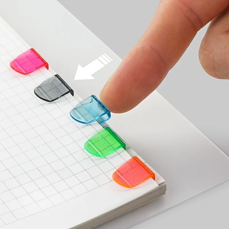 20pcs Colorful Mini Plastic Note Clips, Notebook Page Dividers, Office Organizer Essentials (Random Color)