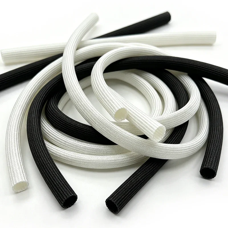 1~ 30mm Braided Fiberglass Sleeve 600 Deg.C High Temperature Fiberglass Sleeving Heat Shield Sleeve Chemical Glass Fiber Tube
