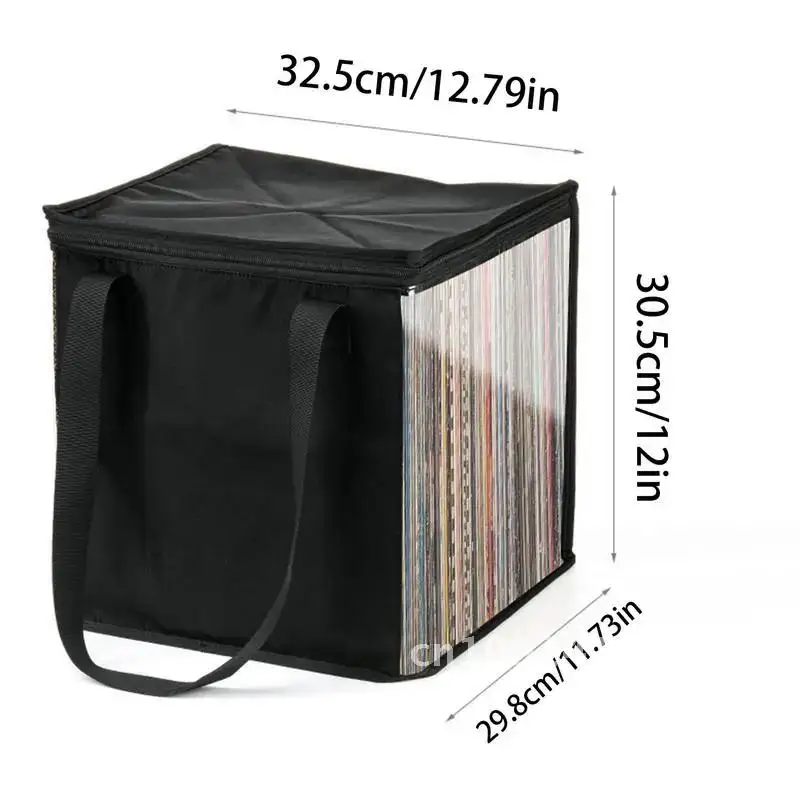 

Vinyl Record Storage Case Record Crate Case Resistant Record For Organizer Storage Collapsible Carrying Lid Storage With Handles