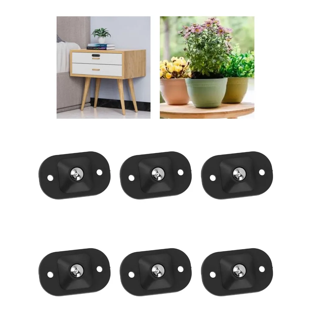 12pcs Adhesive Wheel Black Self Adhesive Caster Wheels Smooth Rotation Easy Install Mini Swivel Wheels Slider Rollers Trash Can