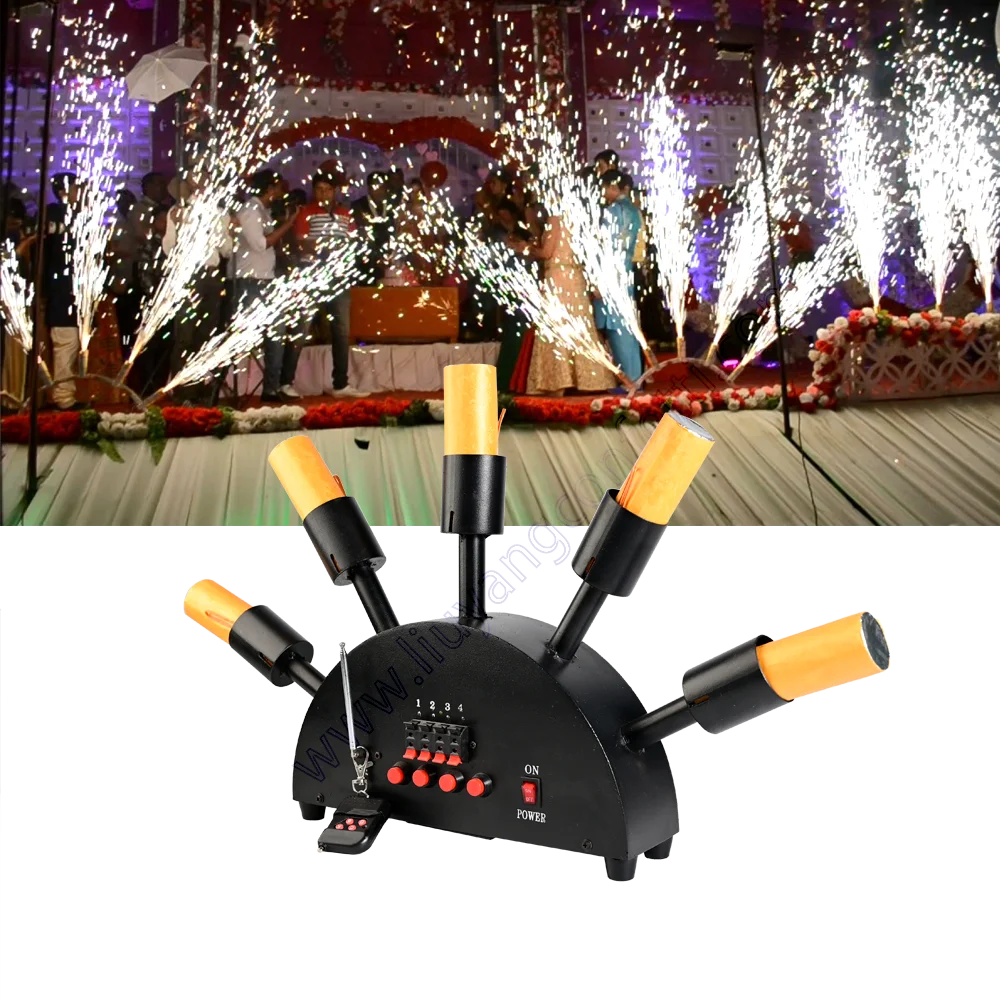 ウェディング線香花火 DMX コントロール特別機器 Dj ディスコ 5 ショット扇形リモートステージ噴水効果パーティーコールドスパークマシン