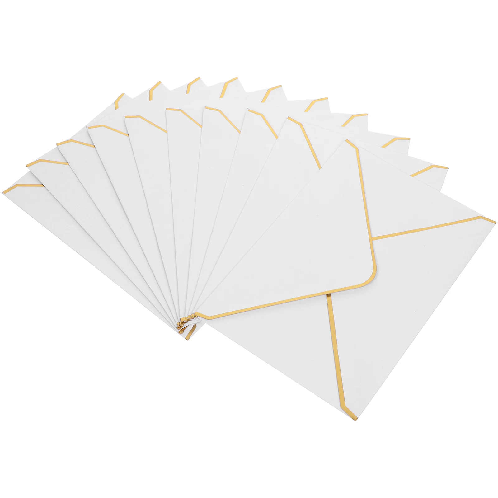 50 Pcs Golden Wedding Invitations Envelope Delicate Card Envelopes Making Kits White