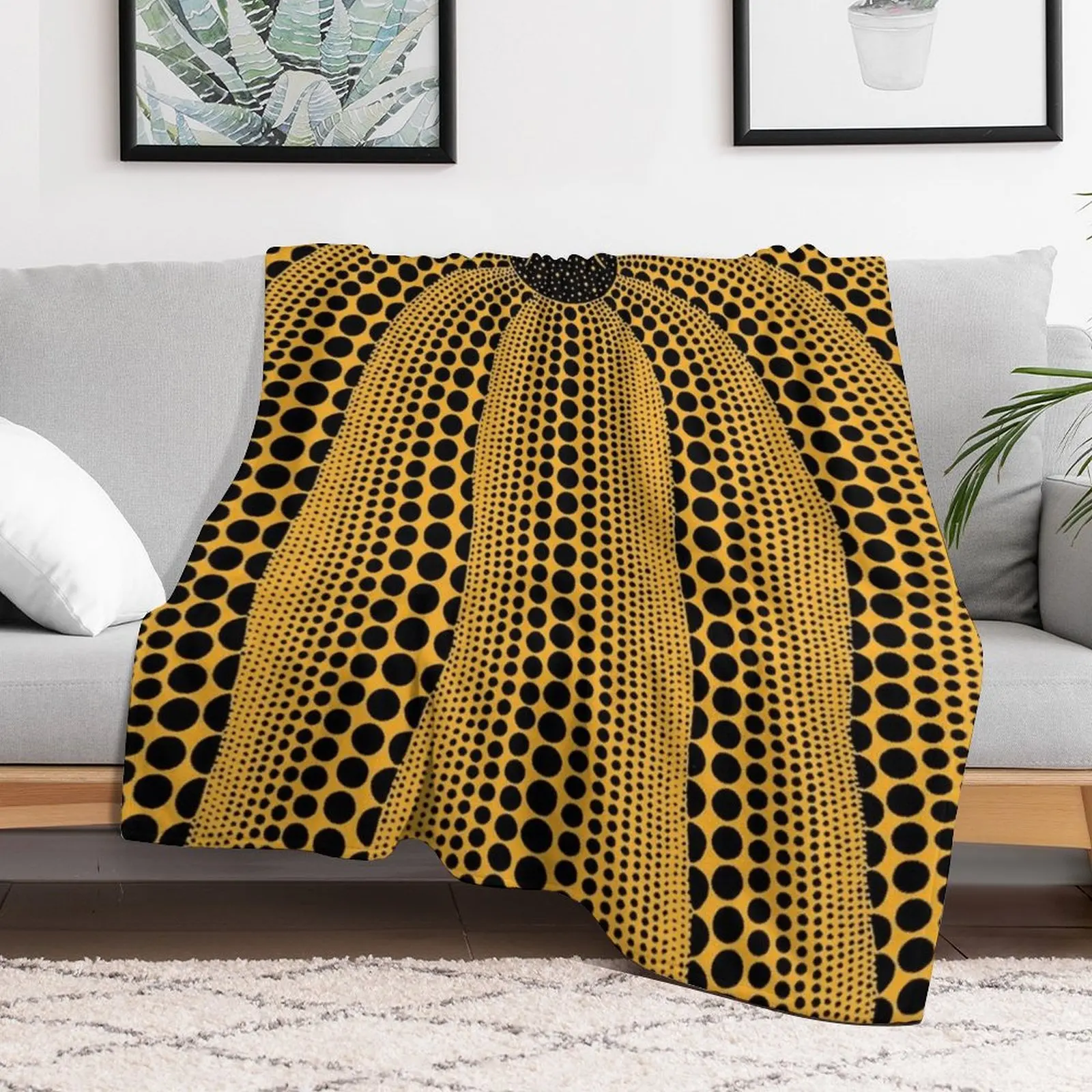 Yayoi Kusama Pumpkins Forever Throw Blanket