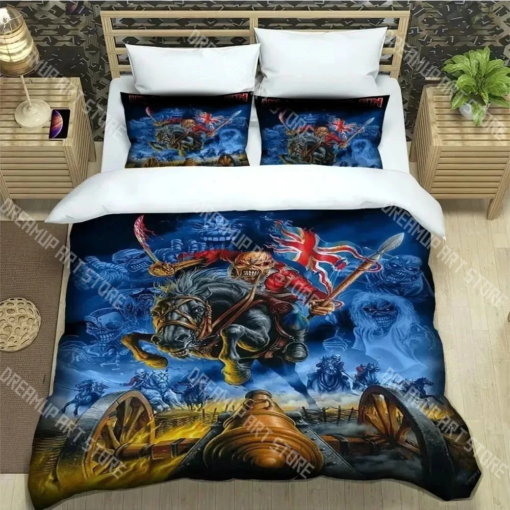 Fashion Rock band Iron-M-Maiden Bedding Set Single Twin Full Queen King Size Bed Set Kids Bedroom Duvetcover Sets Bed Sheet Set