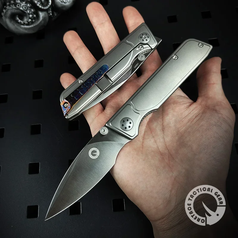 CRETACE KNIVES DUKE SERIES N690 FOLDING BLADE TC4 TITANIUM KNIFE High End Collection EDC Self Defense Folding Blade Pocketknife