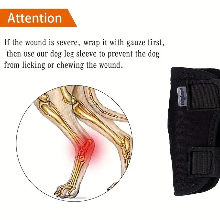 2pcs Dog short tube joint assist belt, pet postoperative recovery anti licking leg cover, pet leg guard
