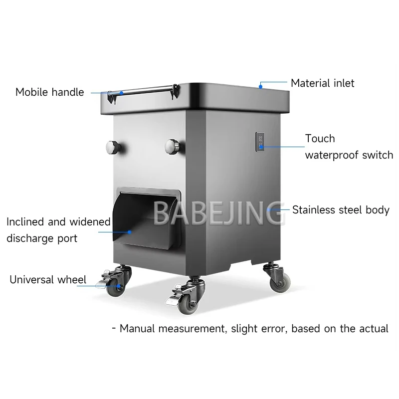 

Electric Stainless Steel Multifunctional Meat Slicer Cube Fresh Chicken Slicer Vegetable Cutter Kitchen Appliance