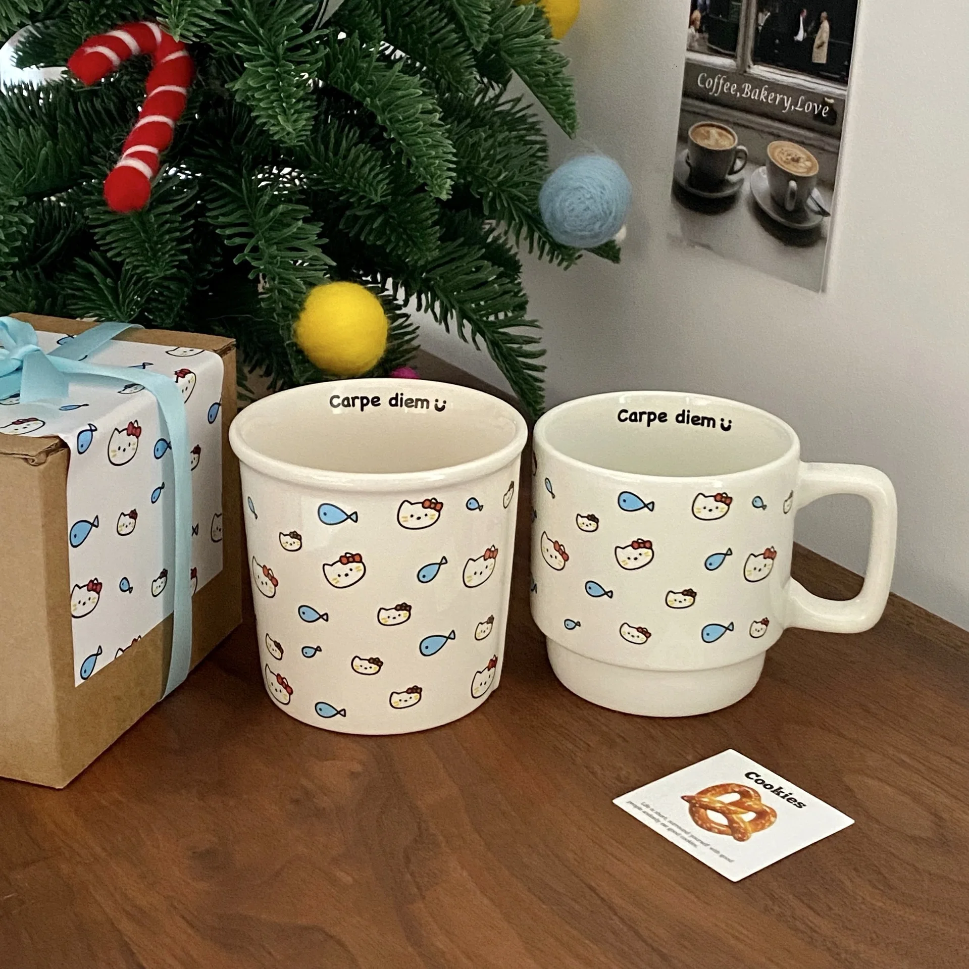 

Cute Hello Kitty anime Ceramic Cartoon water cup Ceramic milk cup Gift box packing Personalized and creative coffee cup