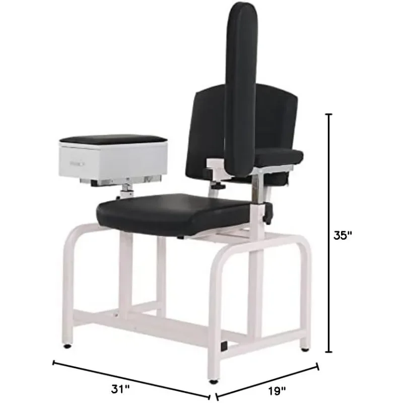 Лабораторный стул для рисования крови с мягкой откидной ручкой и выдвижным ящиком, регулируемый, прочный