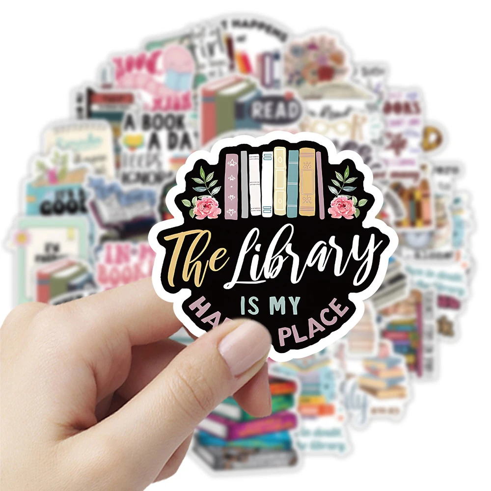 10/30/50pcs Cartoon Book Worm Book Reading Stickers for Laptop Notebook Diary Skateboard Cute Graffiti Decals Sticker Toys Gifts