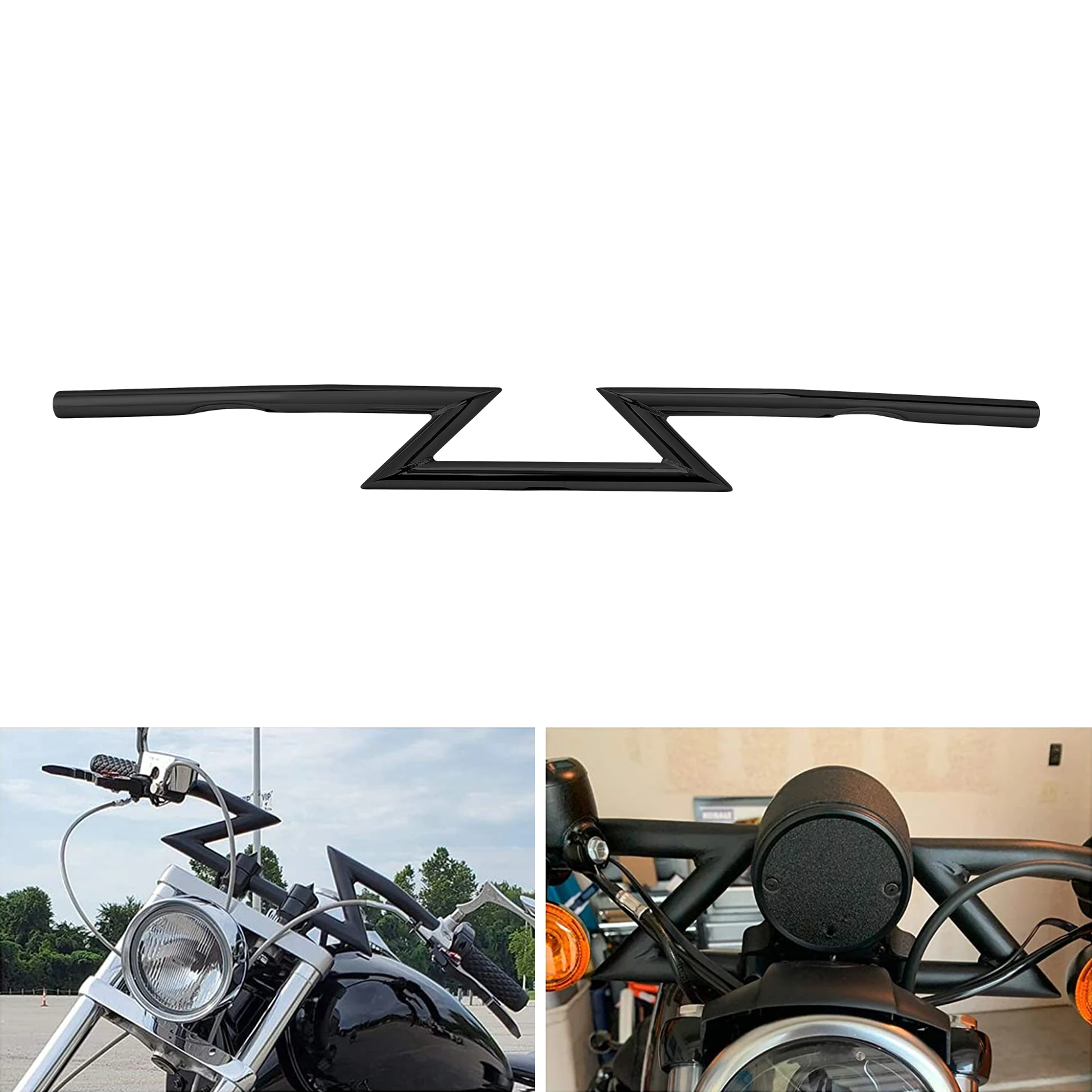 

Black Z-Bars 1" Handlebar For Harley Sportster 883 1200 Honda Yamaha Kawasaki Suzuki Triumph Chopper Cruisers Bobber