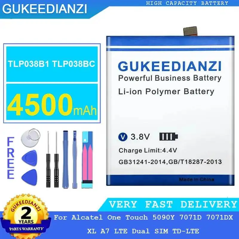 

Long-Lasting 4500Mah Mobile Phone Battery TLP038B1 TLP038BC For Alcatel One Touch 5090Y 7071D 7071DX XL A7 Lte Dual Sim TD-Lte