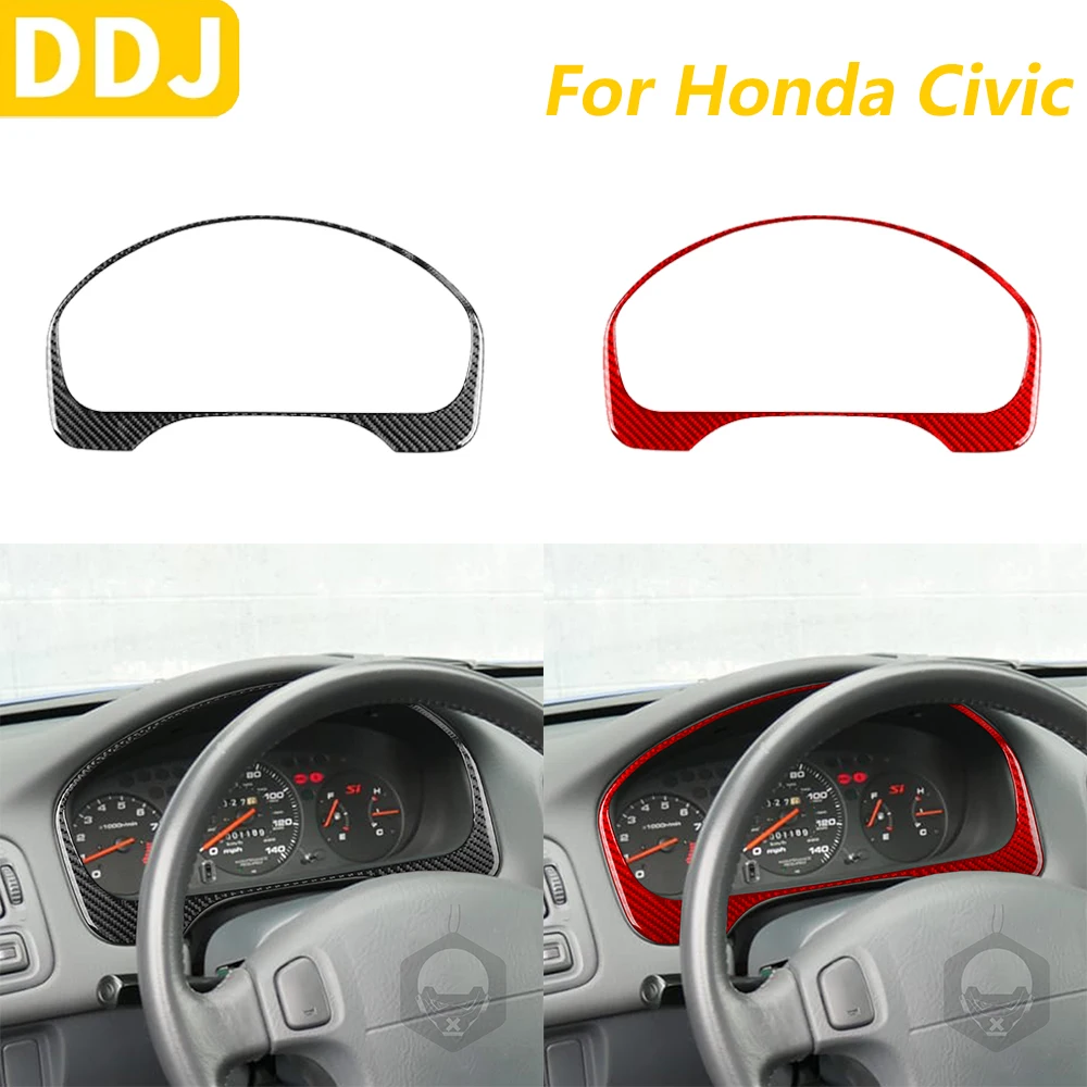 

Для Honda Civic Coupe 1996, 1997, 1998, 1999, 2000, панель спидометра из углеродного волокна, декоративная крышка, автомобильные аксессуары, наклейка
