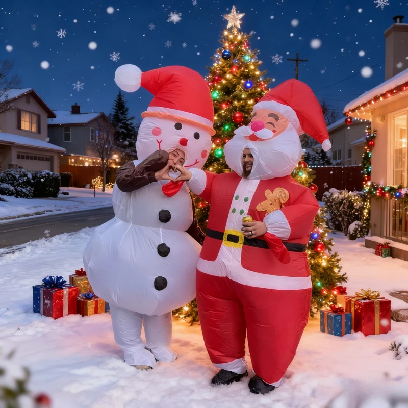 

Christmas costume snowman gingerbread man Santa Claus cosplay costume Christmas holiday party performance costume props gifts