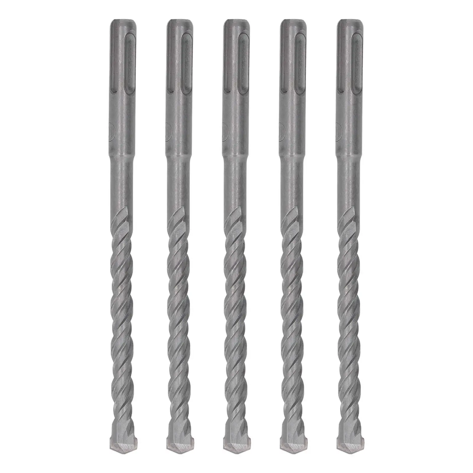 

5 Pcs 160mm Hammer Drill Bits - 2 Flute Self-Centering Carbide Tips for brick , Stone & Concrete