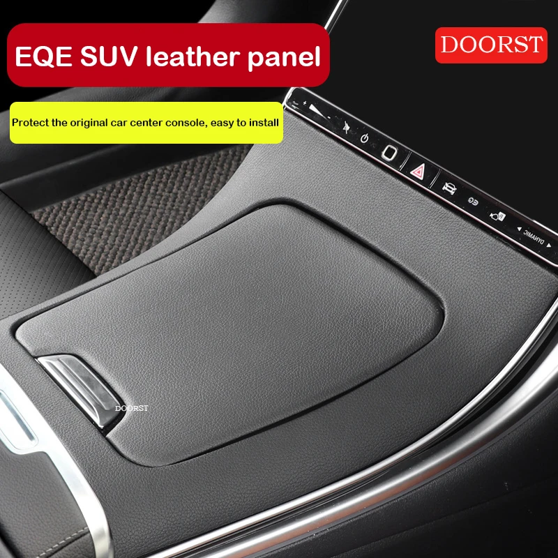 Car Center Console Leather Suede Style Panel Cover Trim Panel Frame Interior Modification For Mercedes Benz EQE SUV Class EQE350