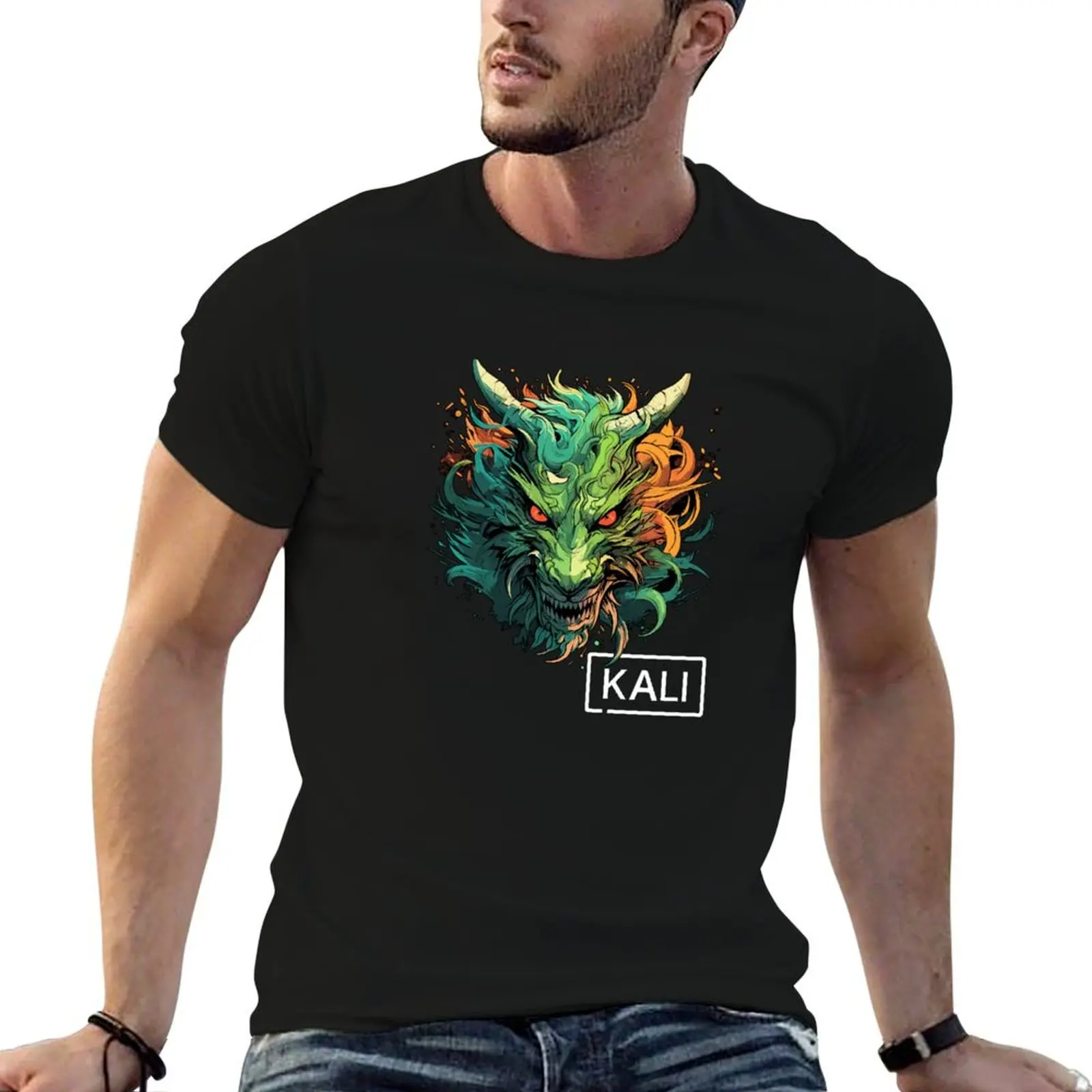 Kali Linux Dragon Design for Modern Penetration Testers T-Shirt Casual Daily Wear Short Sleeve Top