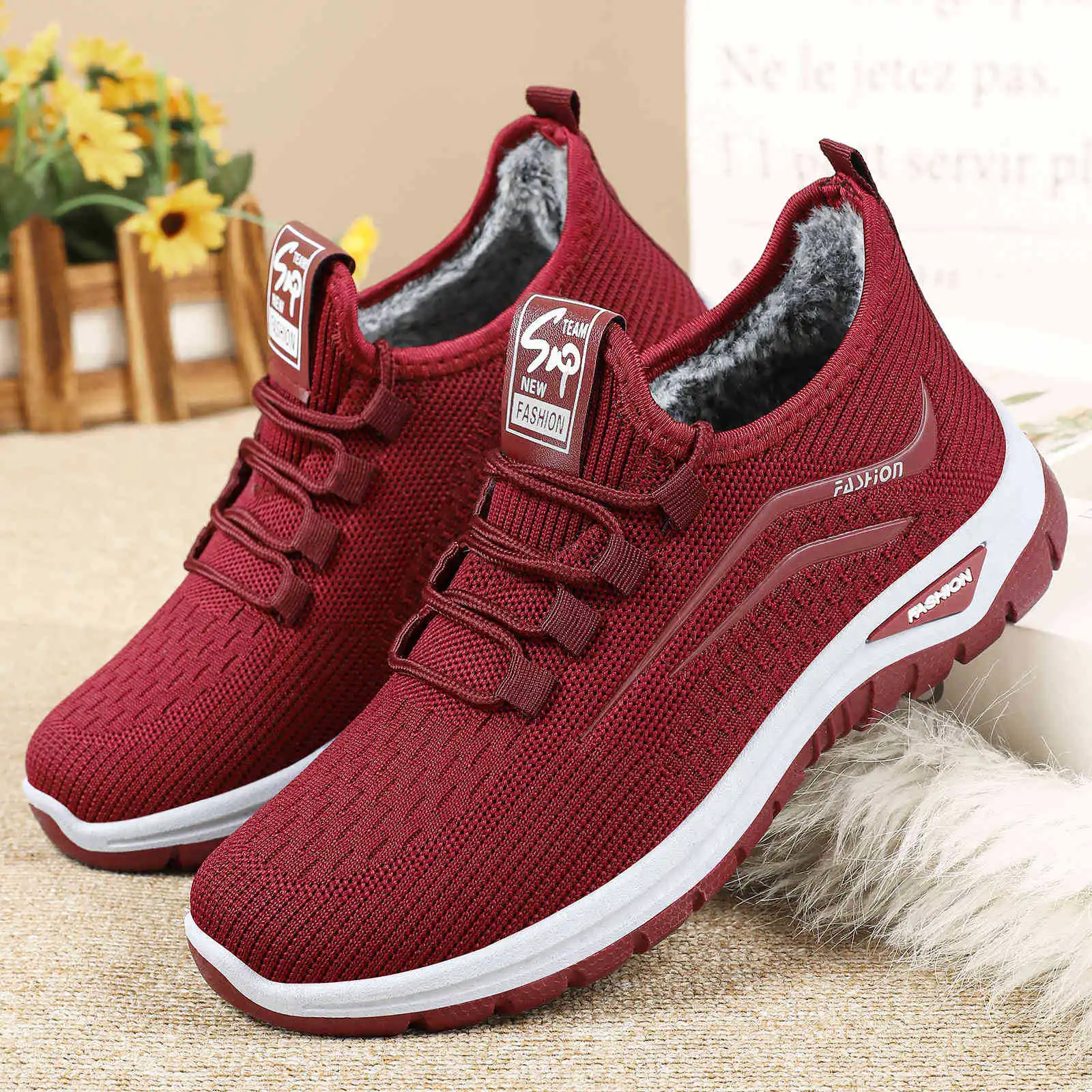 

New Cotton Snow Boots Unisex Warm Casual Short Boots Fleece Lined Flat Shoes for Women Winter Leisure round Toe Boots