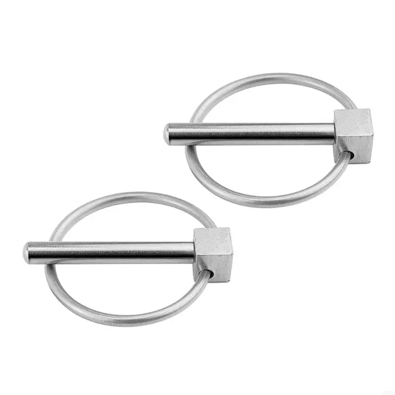 1/2Pcs Stainless Steel Round Safety Pin Heavy Duty Lynch Pin with Rings Fasteners Retaining Clip Rustproof Hardware 831F