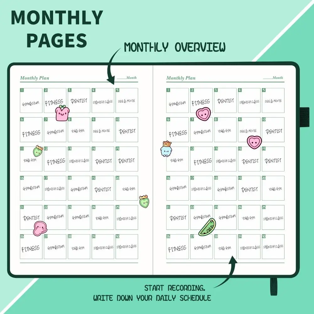 

A5 Daily Planner Notebook 416 Pages Agenda Self-fillable Budget Planing Tool Binder Binding To Do List Schedule Journal