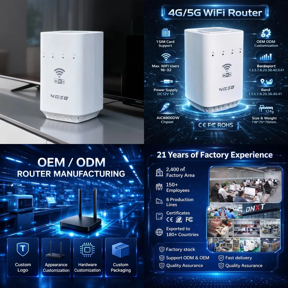 

4G-роутер с поддержкой карты SIM для DNXT, 4G-модем, Wi-Fi хотспот, LTE, USB Type-C, WAN/LAN, поддержка беспроводного интернета 2.4 ГГц