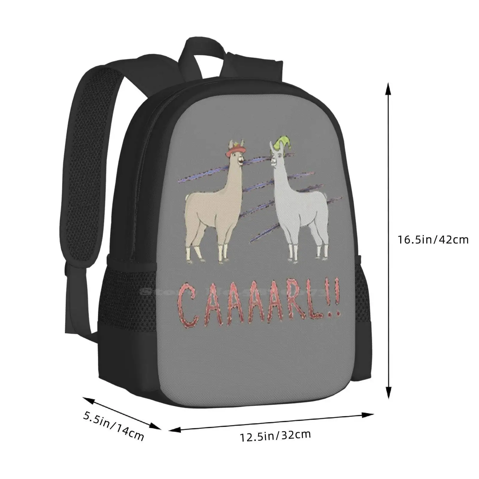 Llamas With Hats-Carl! Hot Sale Backpack Fashion Bags Llamas With Hats Carl Paul Secret Agent Bob Film Cow Drowning Raft