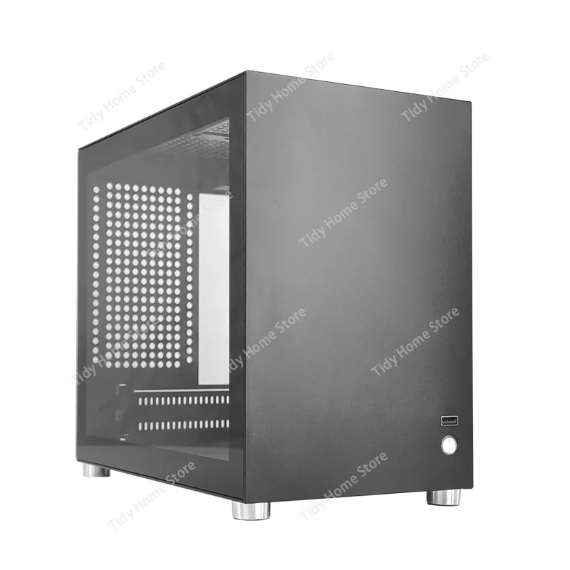 

ДЛЯ Xinyeda M02 Черная боковая панель ITX Маленький корпус для мейнфрейма с большим блоком питания, толстая стальная пластина с двойным отверстием