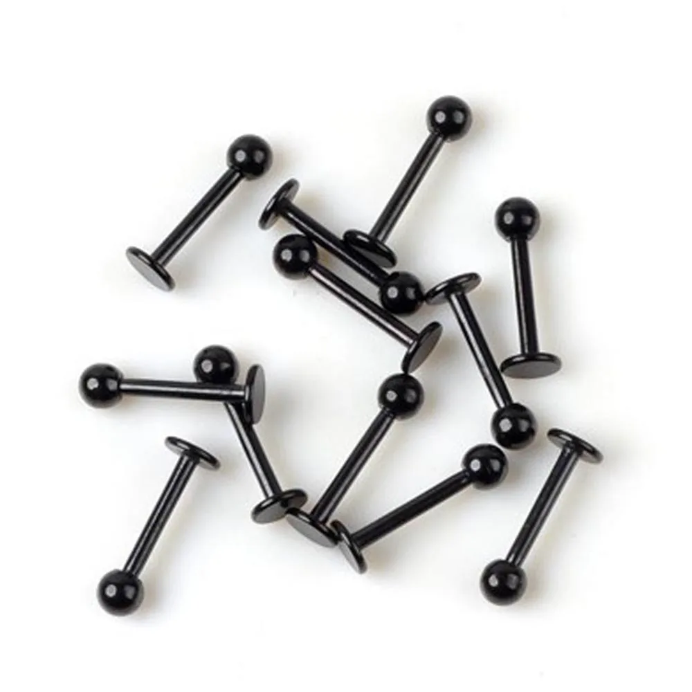 10Pcs/Lot Stainless Steel Labret Piercing Lip Rings Cartilage Tragus Pircing Chin Piercing Bars Body Jewelry