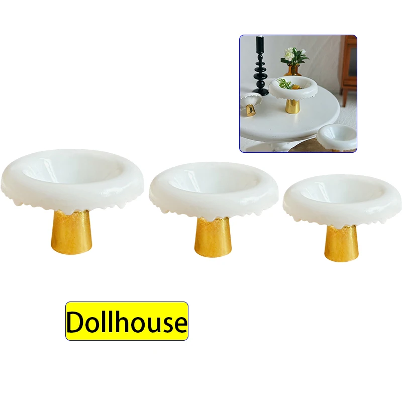 1개 어린이 역할 놀이 장난감 인형집 미니어처 하이 푸트 티 디시 디저트 팬 과일 트레이 모델 주방 액세서리