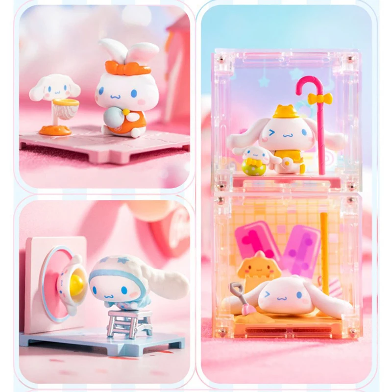 Genuíno cinnamoroll alívio do estresse clube cinnamoroll caixa cega meninas presente sanrio família novo artesanal crianças brinquedo presentes de aniversário