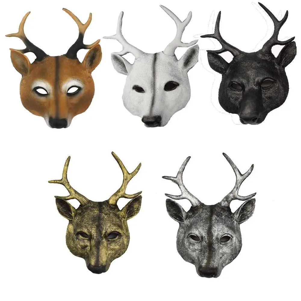 Mask Christmas Cosplay Pros Show Costume Anime Cosplay Pros Animal Mask Halloween Mask Kabuki Kitsune Mask Deer Head  Mask