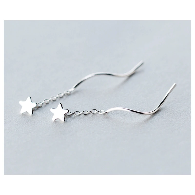 Modian Genuine 925 Sterling Silver Stars Shape Dangle Earrings Fashion Drop Earring  for Women Silver Fine Jewelry Girl Gift