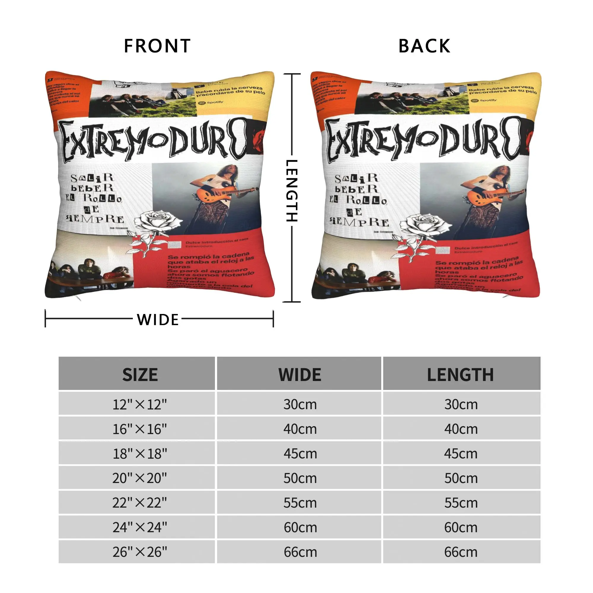 Décor de siège Extremoduro Rock Band Tour taies d'oreiller Merch housses d'oreiller fermeture éclair multi-tailles