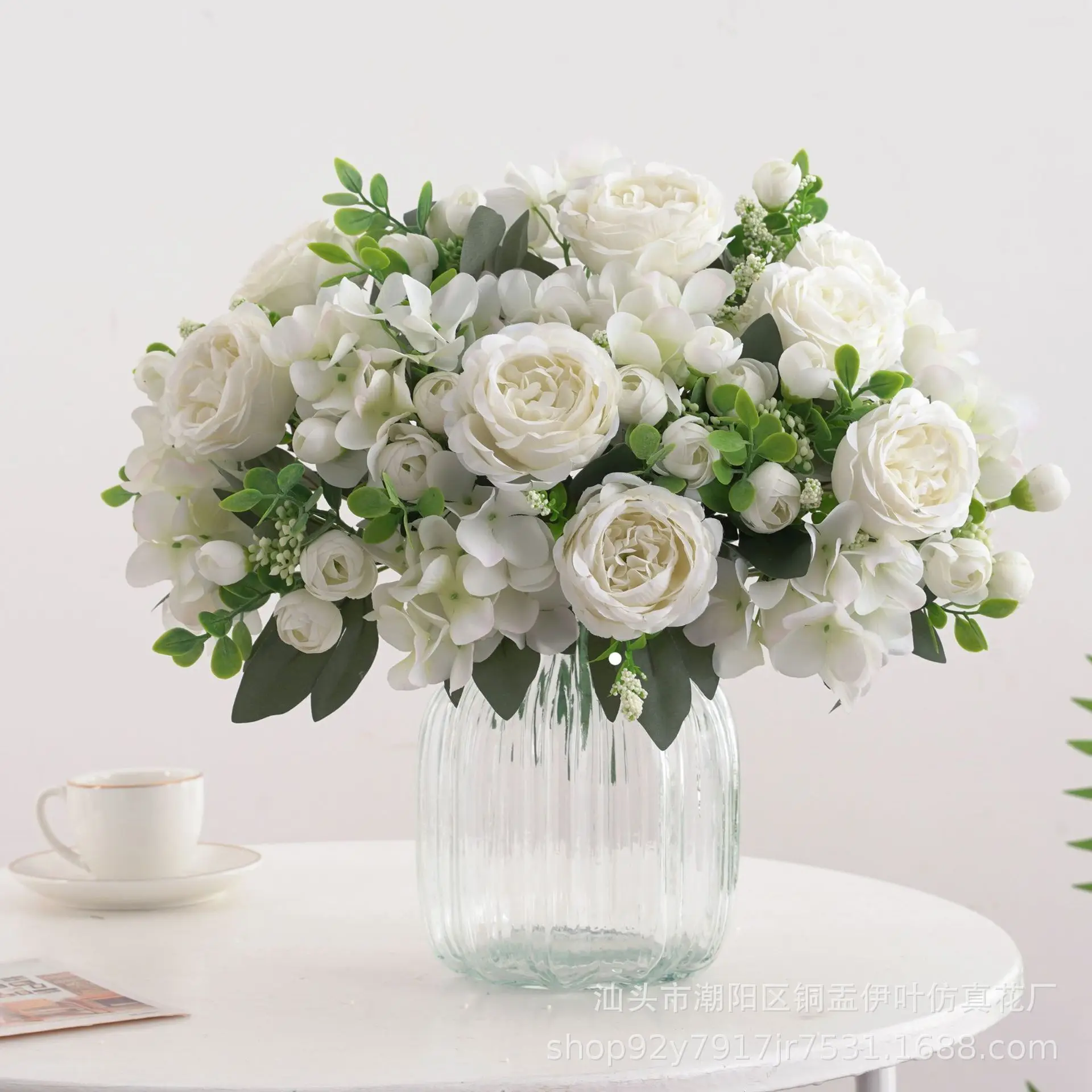 

Silk Roses 4PCS Weddings Birthday Parties Artificial Peonies Artificial Flowers For Home Decor Artificial Plant Blue