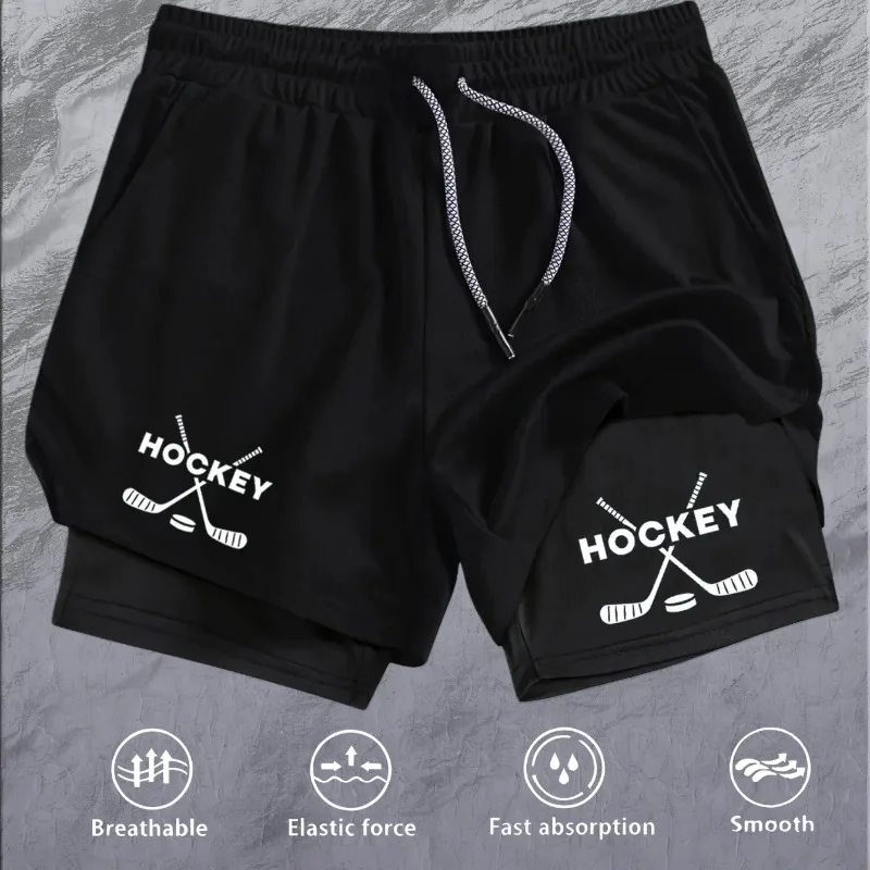 Sportswear Gym Men Running Short 2-in-1 Double-deck Fitness Pant Moisture Absorbing Training Casual Jogging Stretchy Performance
