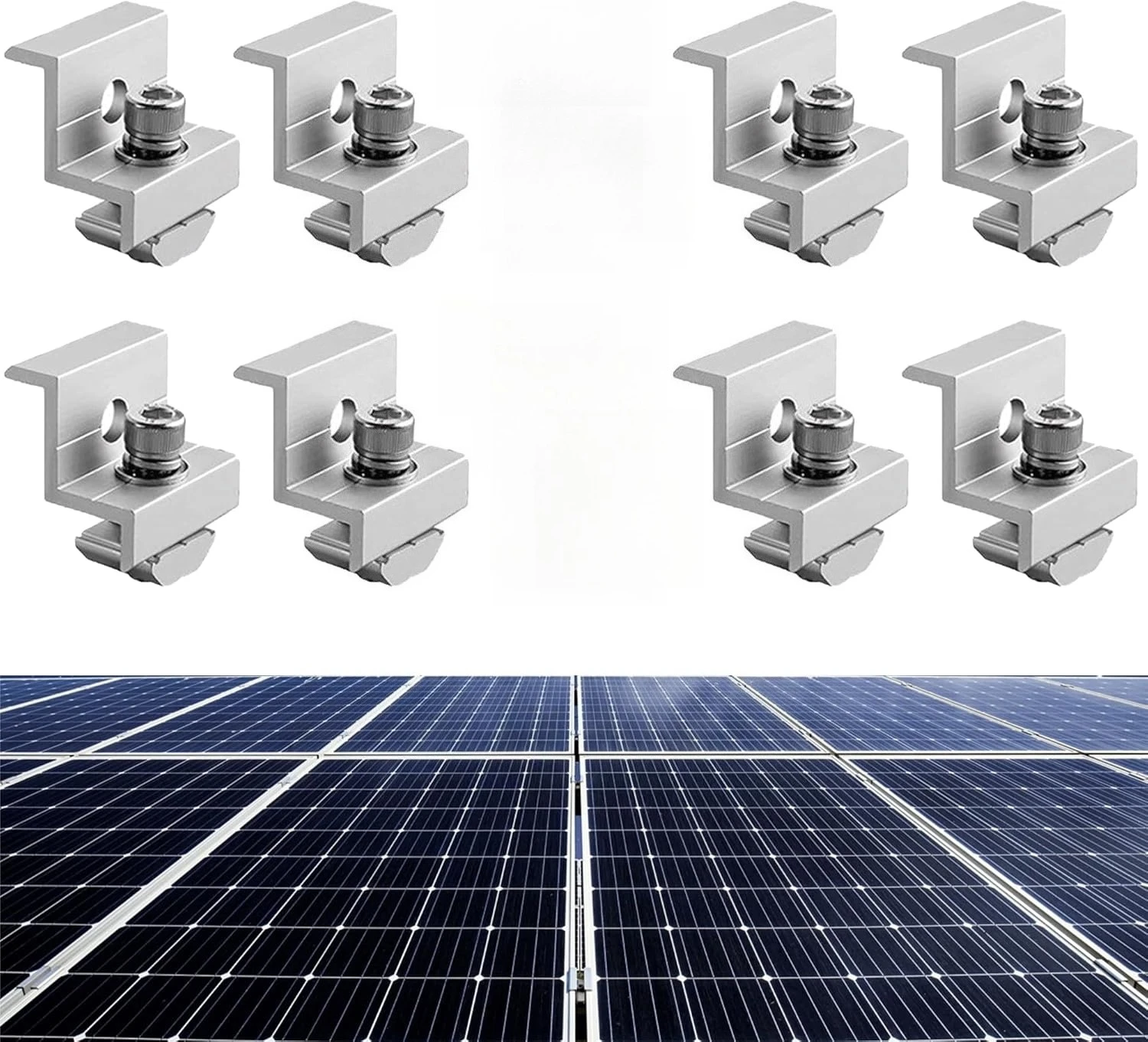 

8 шт. концевой зажим для солнечной панели для стоя, алюминиевые кронштейны для солнечной панели 30/35 мм, монтажный комплект для солнечной панели на крыше