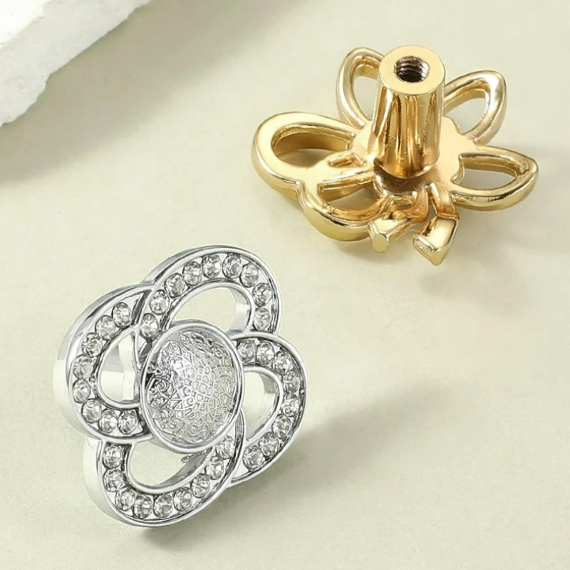 French Luxury Crystal Inlaid Diamond Drawer Handle Cabinet, Shoe Cabinet, Wardrobe Door Handle, Furniture Cabinet Door Handle